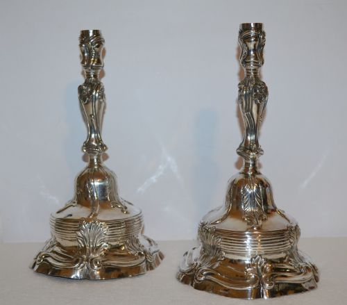 Paire de chandeliers en argent Torretta 1751 - VENDUS