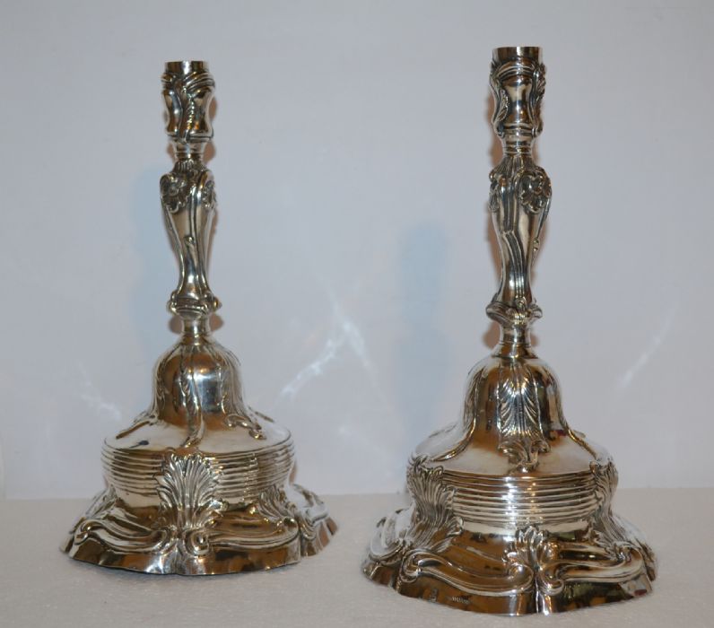 Pair of silver candlesticks Tower 1751
    